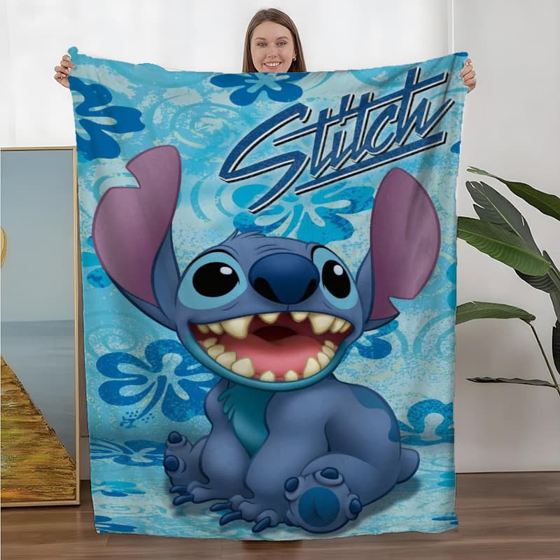 New Amazon Cross-Border Stitch Flannel Blanket Digital Print Air Conditioning Throw Blanket Office Nap Blanket