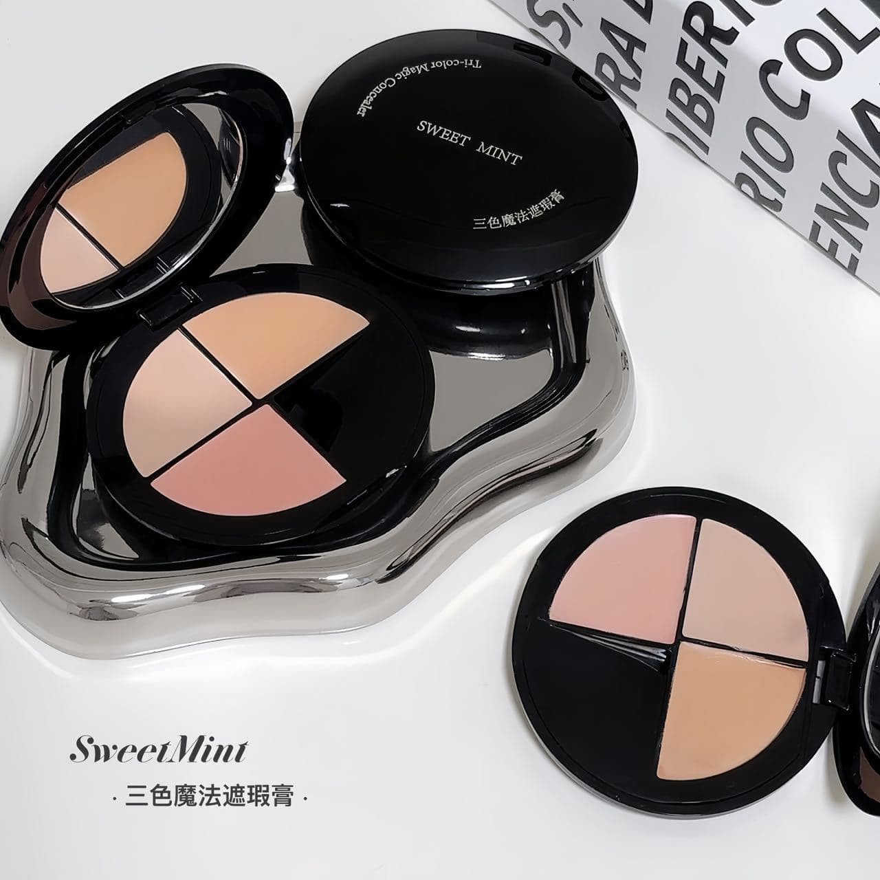 SWEET MINT three-color magic concealer covers facial spots, acne marks, dark circles and tear troughs, affordable makeup