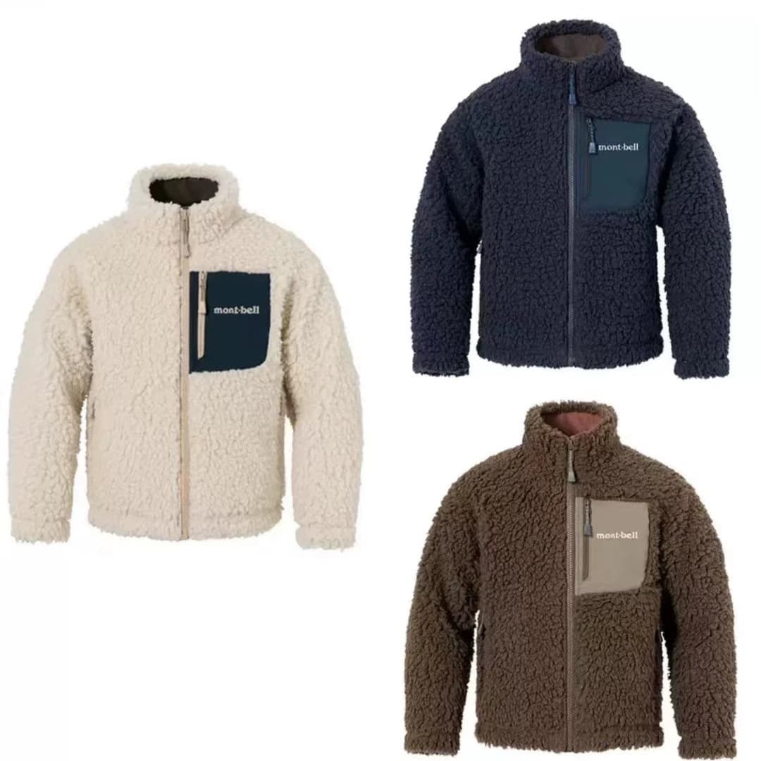 [End of October] High-End Custom 25 Autumn/Winter Trendy Color-Block Pocket Girls'/Boys'/Parent-Child Lamb Fleece Coat
