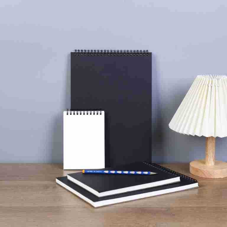 Factory Direct Custom LOGO In Stock 8K 16K A3 A4 Various Sizes Loose-Leaf Kraft Black Card Sketch Drawing Notebook