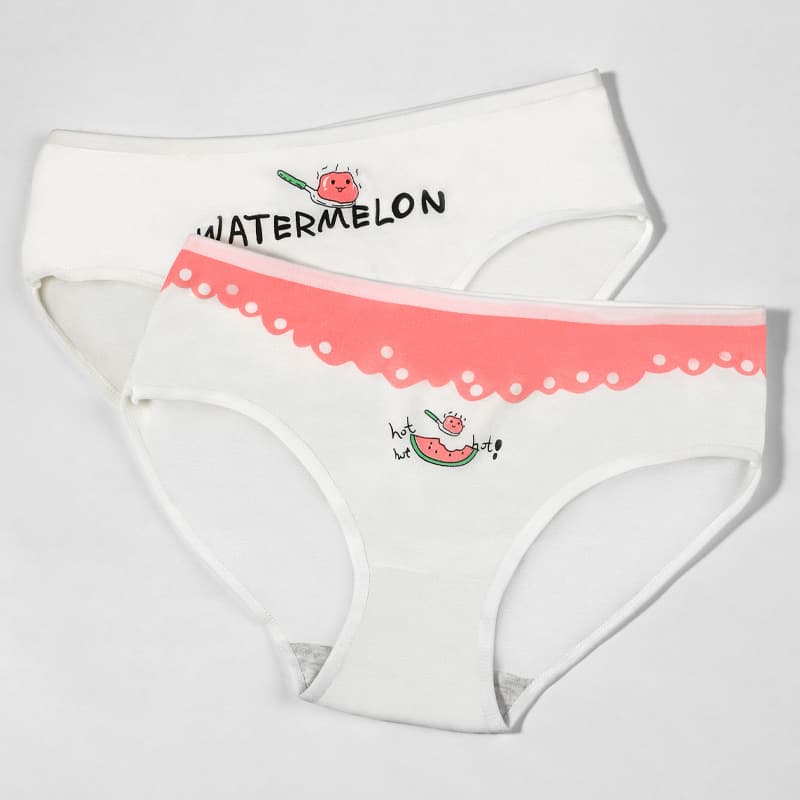 Women's pure cotton underwear, cotton summer thin seamless briefs, breathable and cute girls' shorts, women's underwear