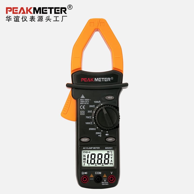 Factory Direct PEAKMETER Huayi PM2001 Digital AC Clamp Multimeter 1000A Clamp Ammeter