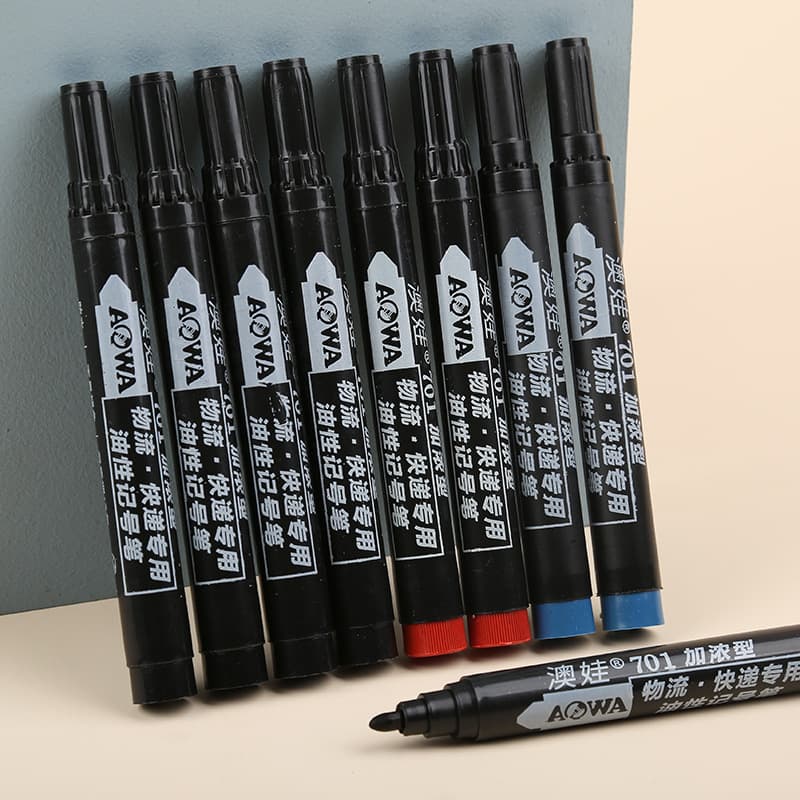 Oil-Based Marker Pen Black Large-Tip Pen Red Logistics Packaging Pen Colored Blue Marker Stationery Marking Pen