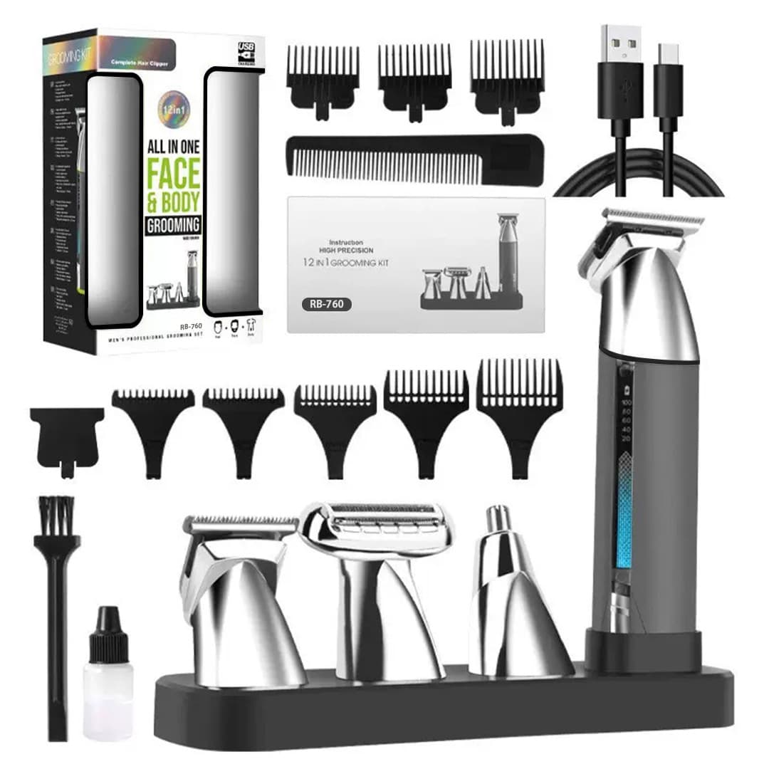 Cross-border Men's Hair Clipper Set 4-in-1 Electric Trimmer Nose Hair Trimmer Electric Shaver Hair Clipper