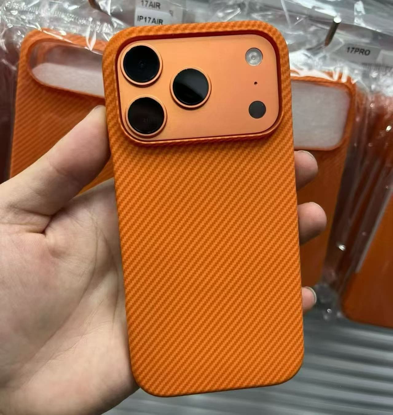Compatible with iPhone 17 Pro Max Frosted Magnetic Phone Case Carbon Fiber Apple 16 Half-Cover Textured 15 Protective Case
