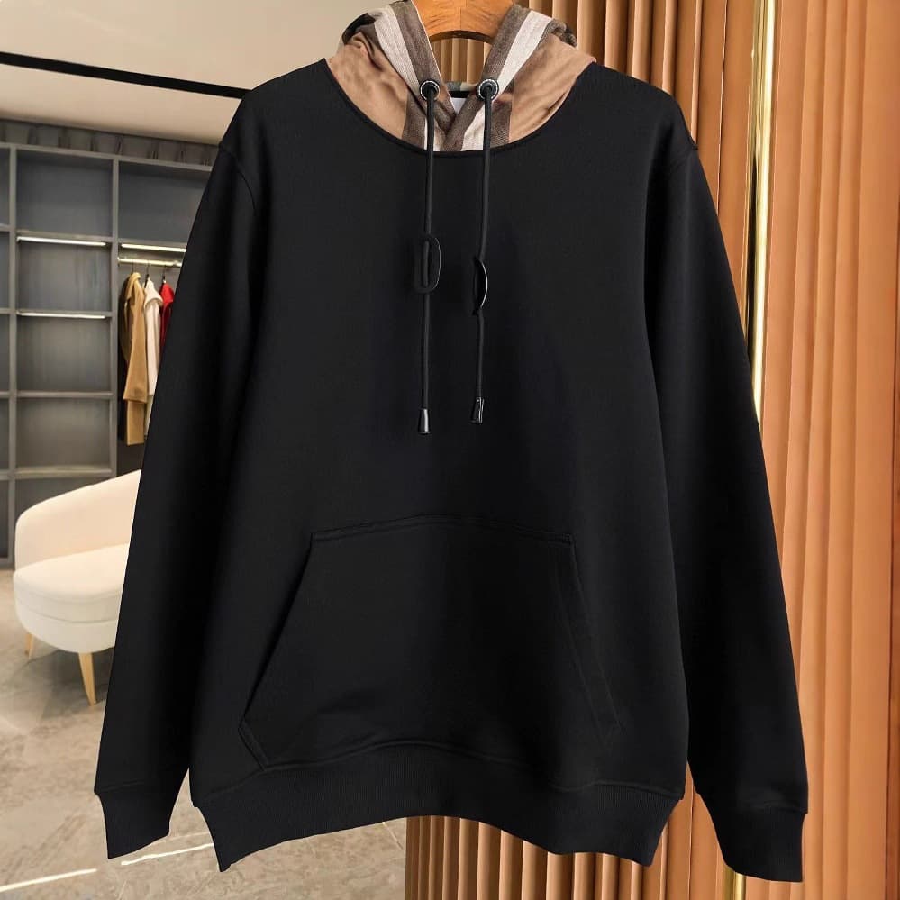 Heavyweight Classic Terry Cloth Hooded Leather Patch Embellished Men's Top Men's Sweatshirt Men Hoody In Stock Cotton