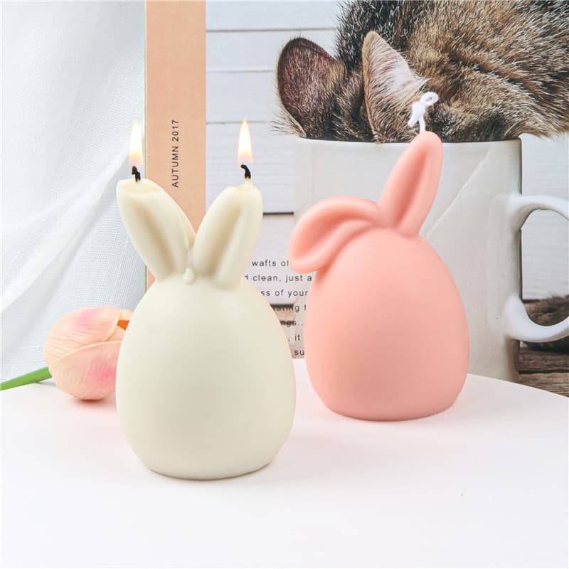3D Rabbit Silicone Cake Mold for Easter Halloween Realistic Candle Shape Flip Sugar Soap Making