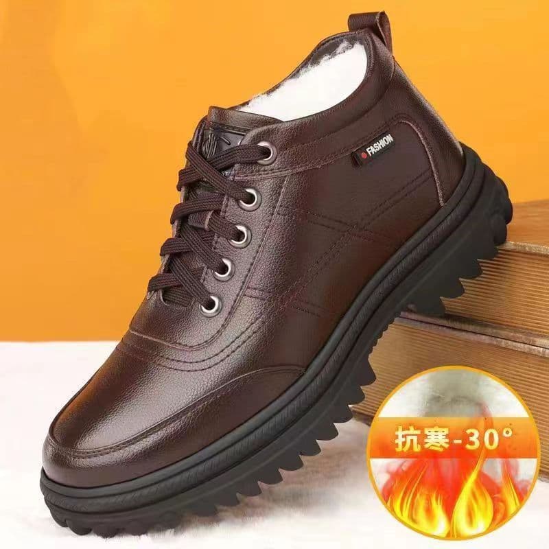 Custom Men's Shoes High-Top Thick Fleece-Lined Warm Casual Shoes New Winter Cotton Shoes Durable Comfortable Anti-Slip Shoes