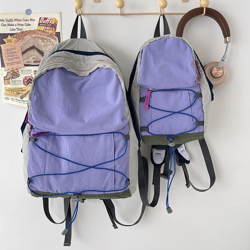 Outdoor Color-Block Backpack Trendy Lightweight Travel Bag Hiking Small Backpack High-Appearance School Bag for Middle and High School Students