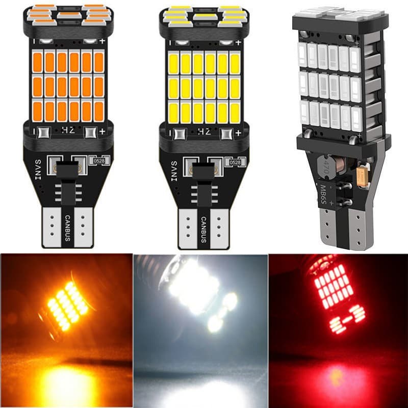Car LED reversing light decoding T15 4014 45SMD high brightness turn signal motorcycle small light width light