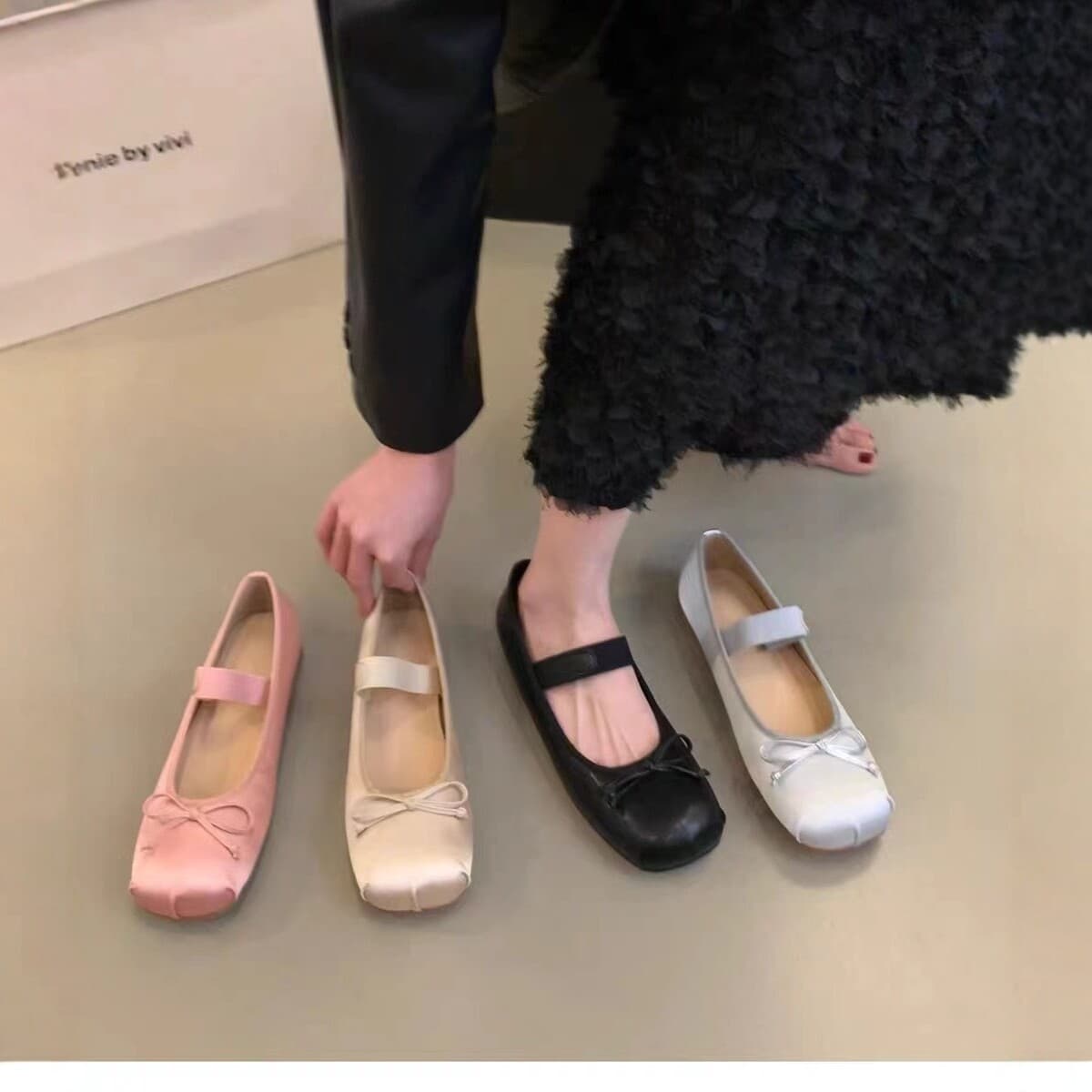 Vintage Mary Jane Shoes for Women 2026 Spring New Flat Shoes French Versatile Low-Cut Leather Shoes Factory Wholesale