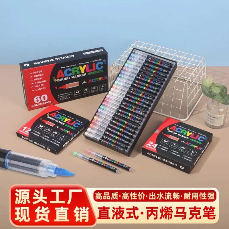 Cross-border Direct Liquid Acrylic Marker Pen Art Special Factory Wholesale Drawing Pen Direct Liquid Acrylic Marker Pen