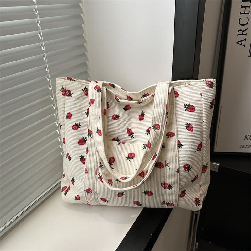 Custom Tote Bags 2025 Spring New Large Capacity Corduroy Shoulder Bag Handbag Tote Bag
