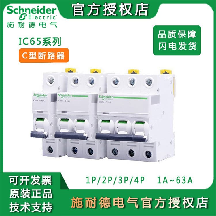 Schneider IC65N Miniature Circuit Breaker A9 C Curve 2P 4P 16A Air Switch for Home Low Voltage Applications