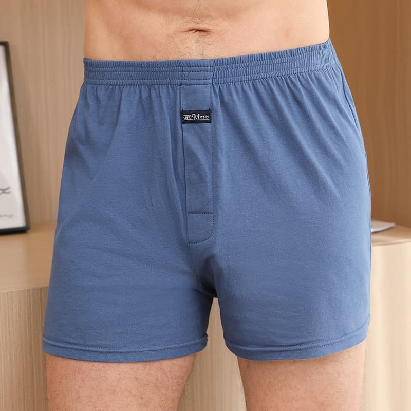 Men's Pure Cotton High-Waisted Loose Fit Breathable Comfortable Sleep Pants Thin Summer Style Boxer Shorts