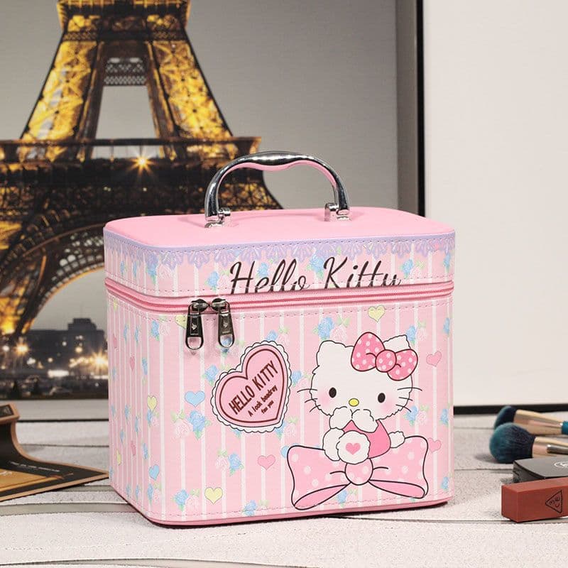2021 New Makeup Case Large Capacity Cartoon Girly Korean Portable Makeup Case Handheld Skincare Storage Box