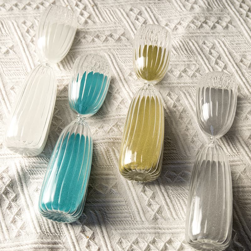 Creative Vertical Striped Hourglass 5-Minute 15-Minute Timer Glass Hourglass Birthday Gift