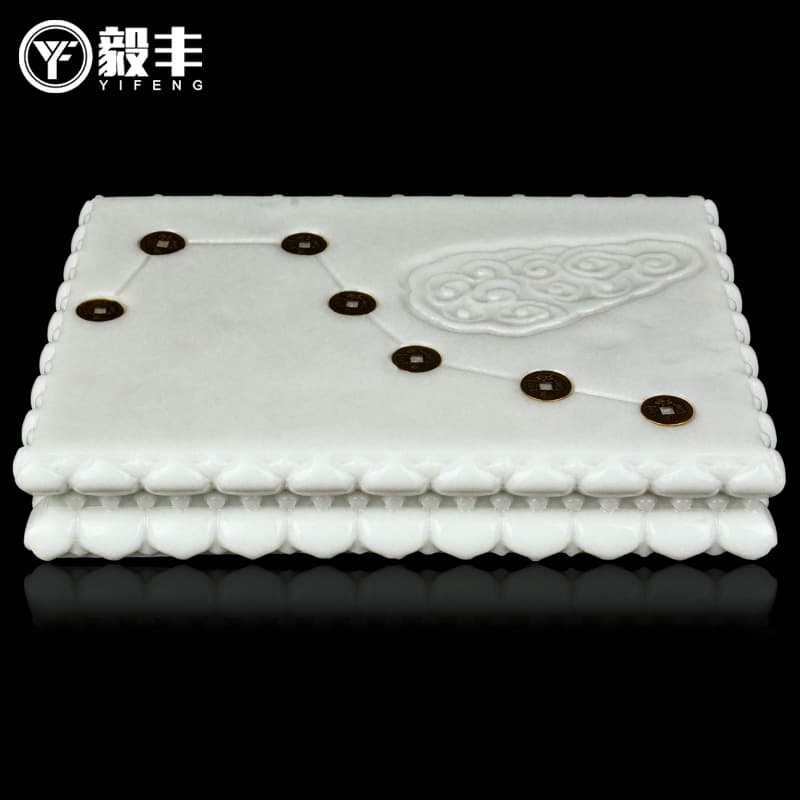 Yifeng Crafts' white marble seven-star bed, seven-star board, burial goods, funerary items, mat, grave goods.