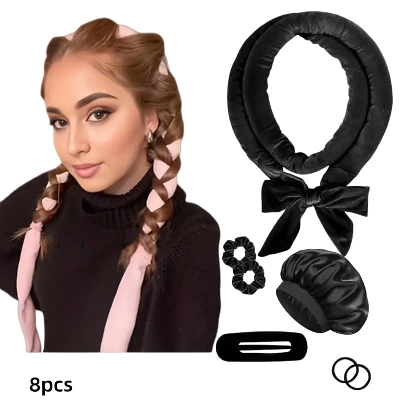 Heatless Curling Rod Amazon Best Seller Soft Cotton Filling Multi-Piece Set Sleep Hair Curler Bonnet