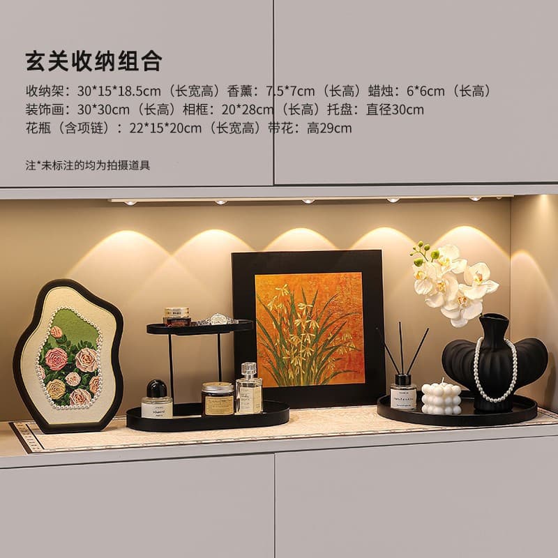 Vintage Style Entryway Decoration Ornament Key Storage Entryway French Retro Shoe Cabinet Soft Furnishing New Chinese Style Decor