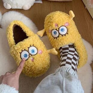 Autumn Winter Cotton Slippers Cute Girl Home Indoor Cotton Slippers Ins Style Warm Fluffy Slippers
