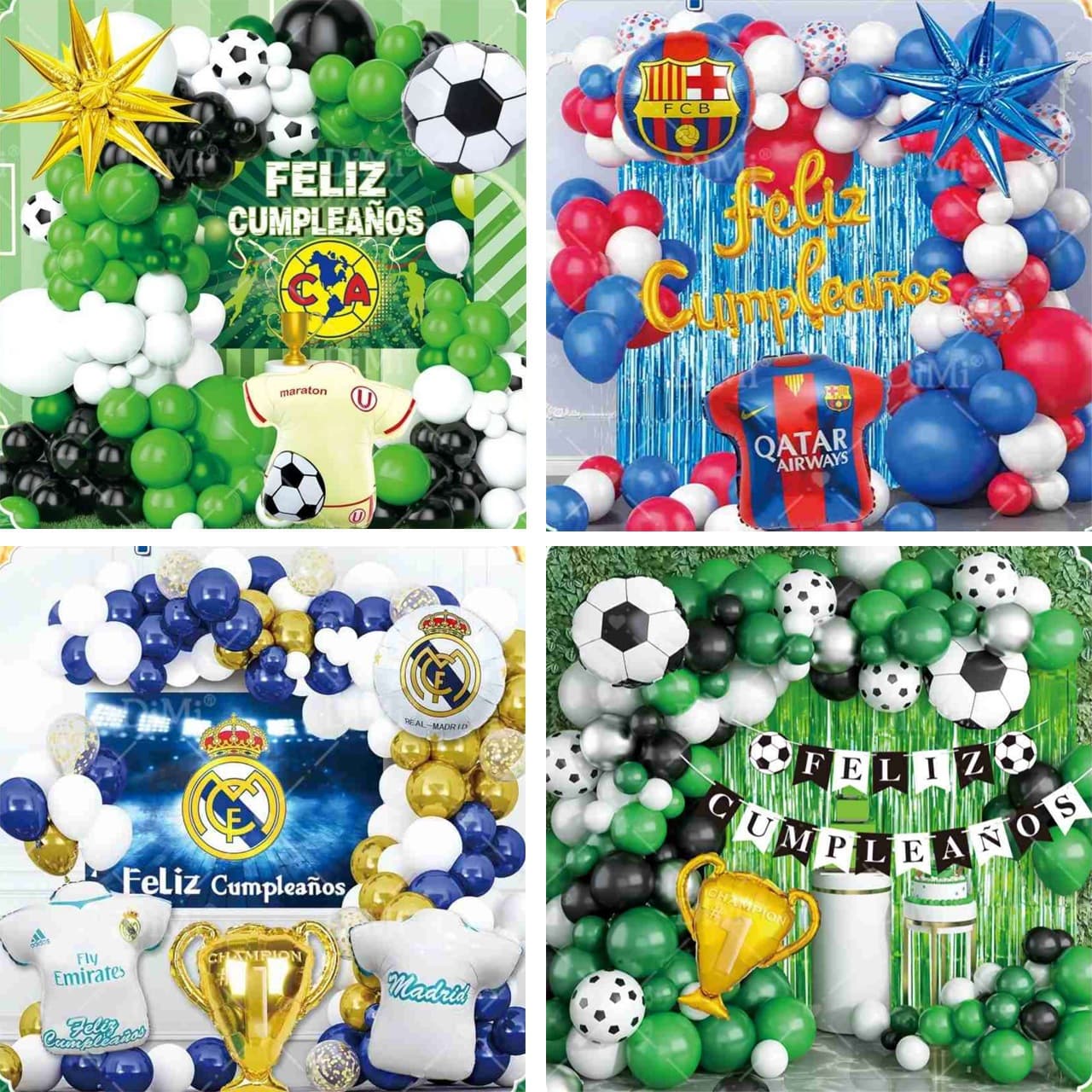 Cross-border Amazon Spanish Football Theme Birthday Aluminum Foil Balloon Latex Balloon Set Party Background Decoration