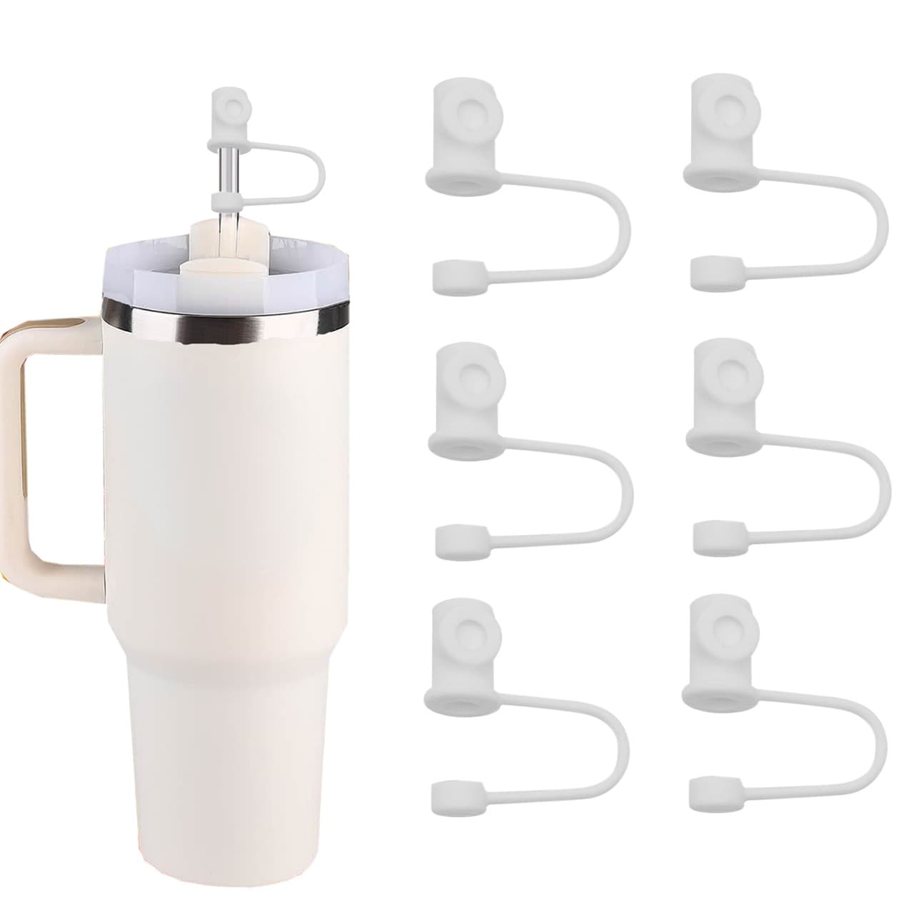 Amazon's Best-Selling 10mm Silicone Straw Cover Pure Color Straw Plug Simple Straw Lid Straw Dust Plug