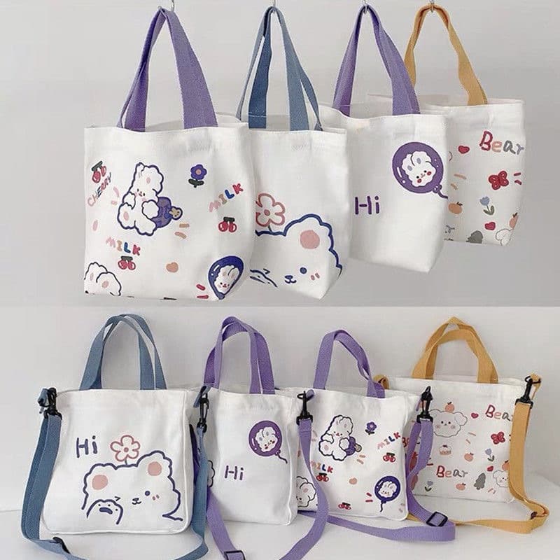 Canvas Bag Custom Wholesale Spot Student Cute Handbag Single Shoulder Handbag Children's Bag Instagram Messenger Bag
