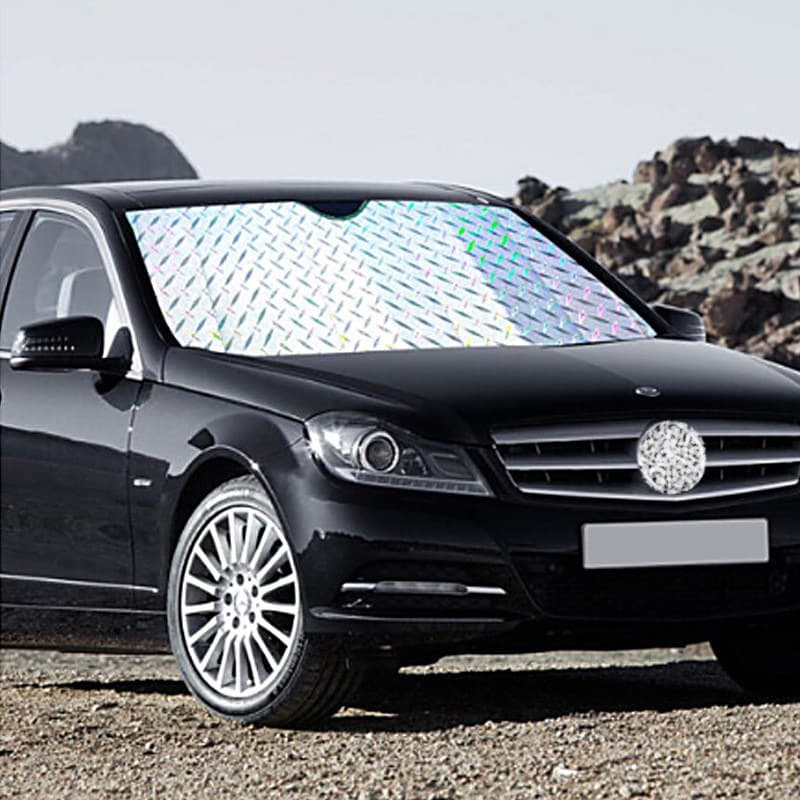 Car Windshield Sun Shade Thickened Laser Sunscreen Heat Insulation Sun Visor for Sedan SUV Off-Road Vehicle Rear Aluminum Film Sun Block