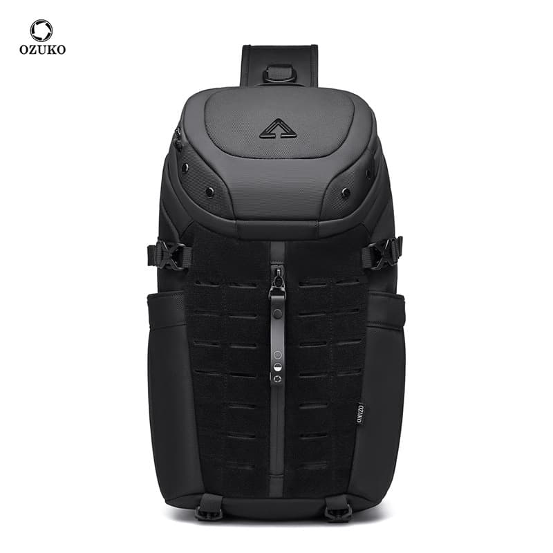 Ozuko Men's Tactical Chest Bag Streetwear Sporty Crossbody Outdoor Waterproof Casual Backpack Oxford Cloth Anti-wear Shock-absorbent Organizing