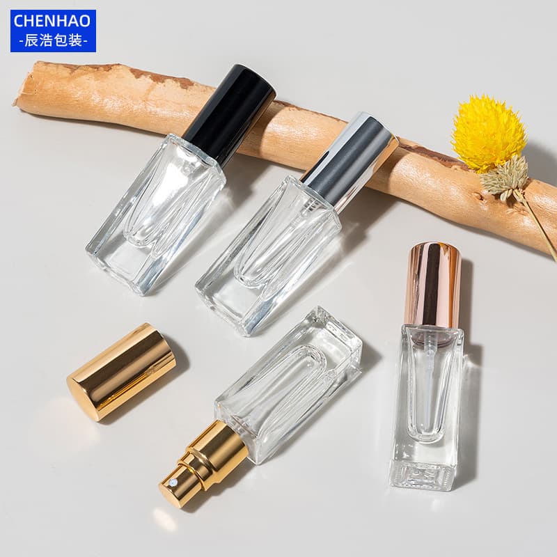 Square Perfume Bottle 5ml Perfume Spray Bottle Glass Refillable Bottle High-End Perfume Sample Bottle