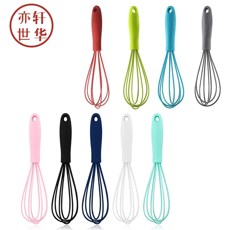 Factory Supply Creative Colorful Series 6-Inch Stainless Steel Silicone Whisk Multi-Color Mini Whisk