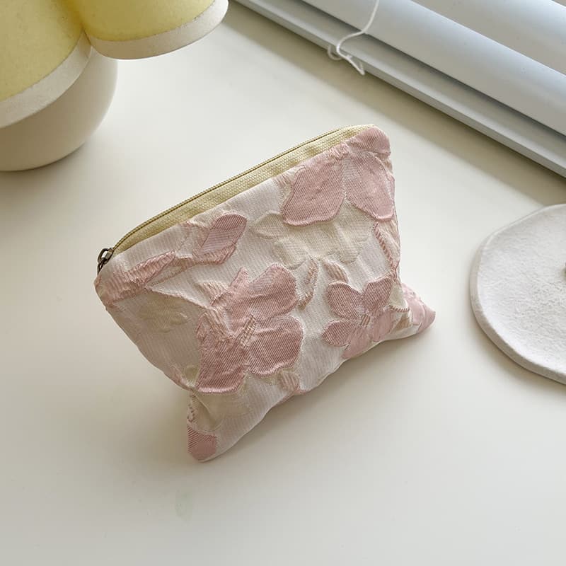 Mini Makeup Bag Women's Monthly Period Pack Compact Storage Cloth Art Zipper Up Cosmetic Bag Small Coin Purse Printing Lipstick