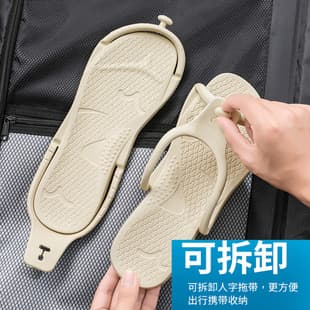 Travel Flip-Flops for Women, Portable Shower Slippers for Hotel, Business Trip, Home, Foldable Couples EVA Soft Sole Slippers for Men