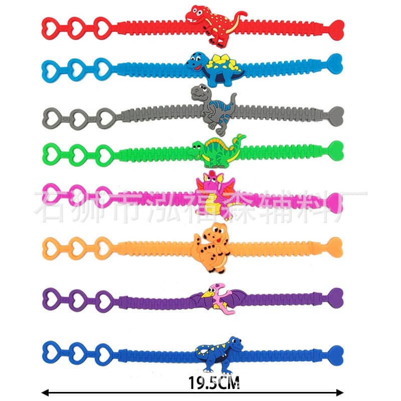 New PVC Soft Dinosaur Bracelets, Children's Wristbands and DIY Accessory Jewelry