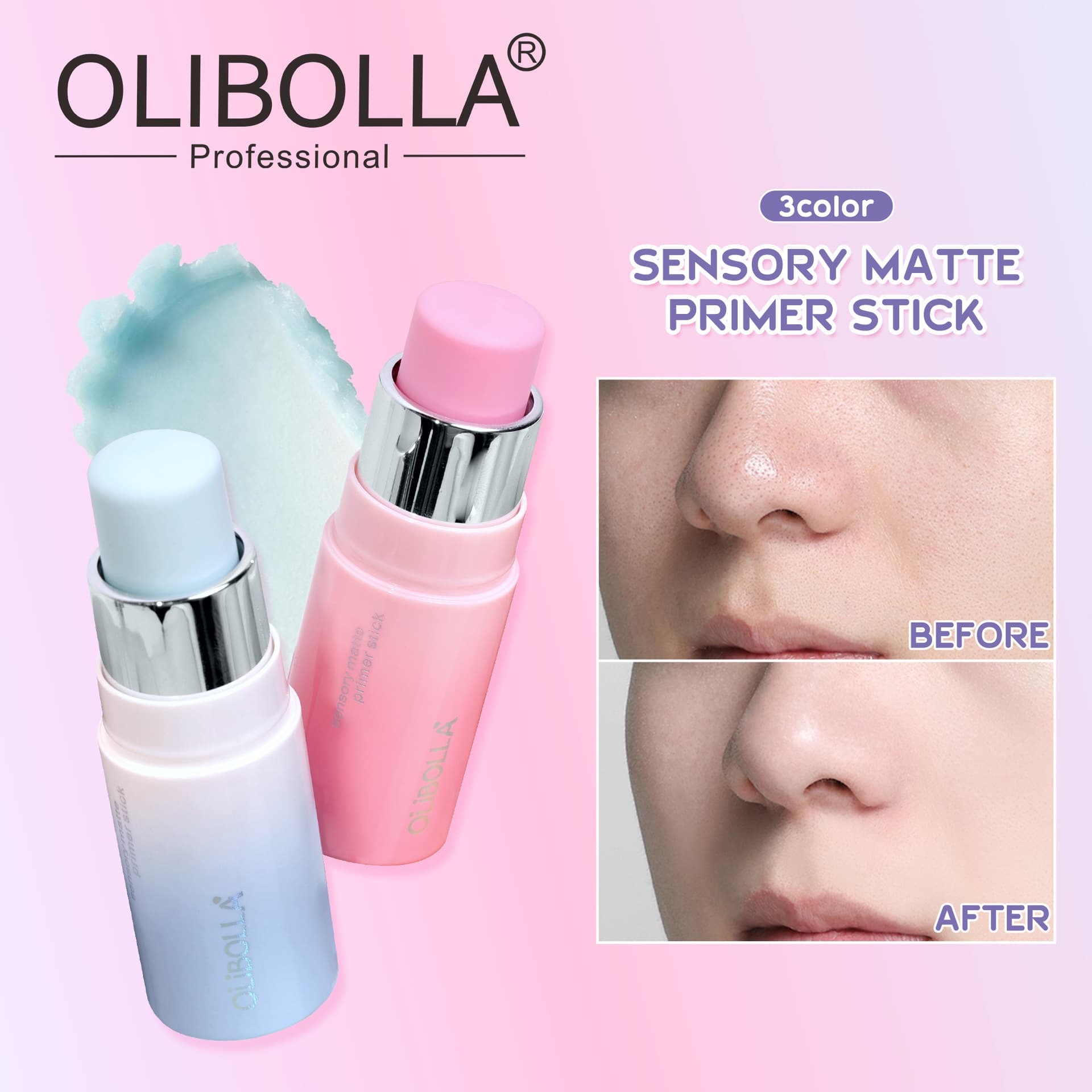 OLIBOLLA contouring stick before makeup, concealing pores without removing makeup, setting highlighter stick, foreign trade concealer