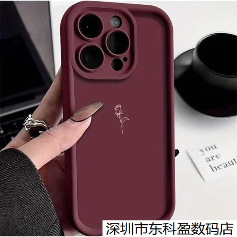 Simple and suitable iPhone 17 Pro case, Apple 15 anti-drop 14 women 13 Pro Max new 16E flower 12