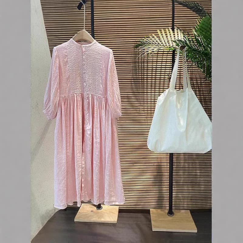 2024 Summer French Tea Break Celebrity Little Chanel Style Long Dress Gentle High-End Pink Dress Women 1624