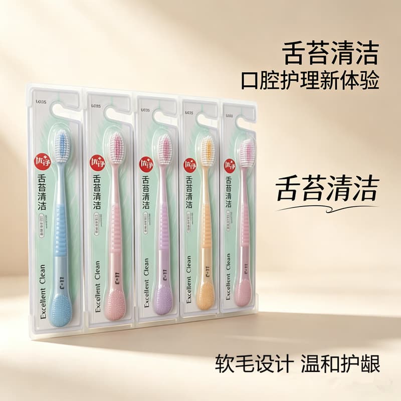 Sanxiao Toothbrush You+Jing U035 Toothbrush, Adult Home Use Soft Bristle Toothbrush, Tongue Cleaner, Oral Care, Self-Dyeing Fresh
