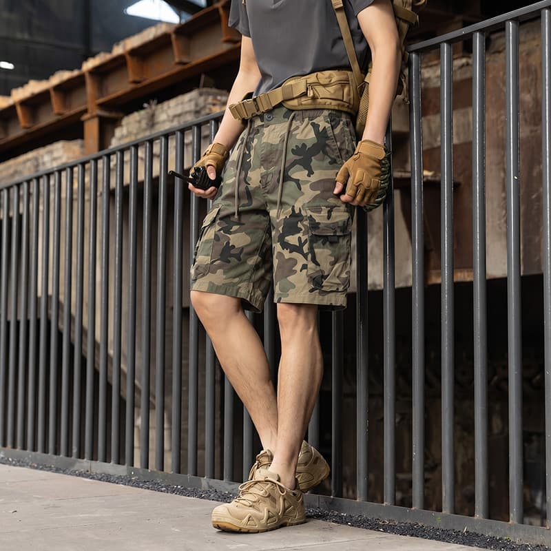 Cross-Border American Outdoor Cargo Shorts Men Sports Casual Trendy Brand Mid-Length Shorts Retro Loose Casual Five-Point Shorts Men