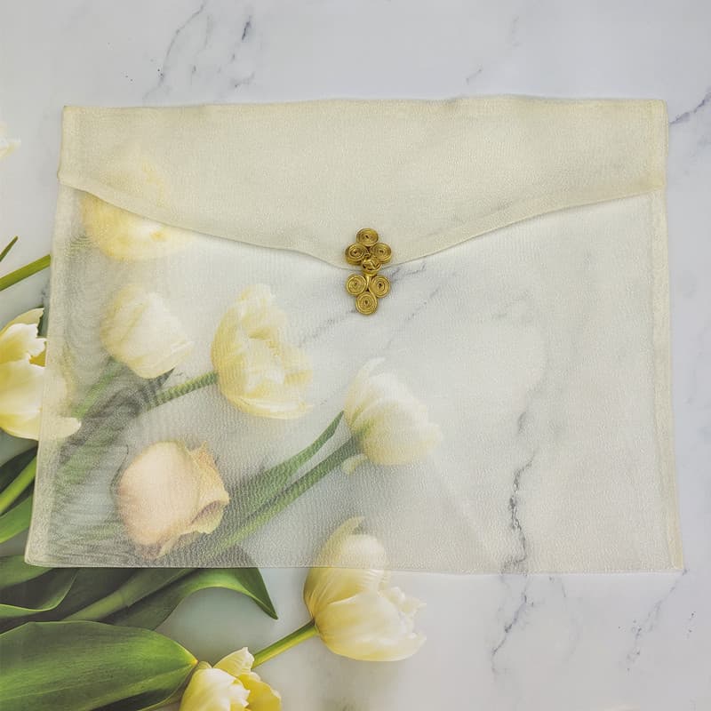 In Stock Silk Cheongsam Frog Button Gauze Bag, Dress Garment Flap Organza Bag, Hanfu Gauze Bag