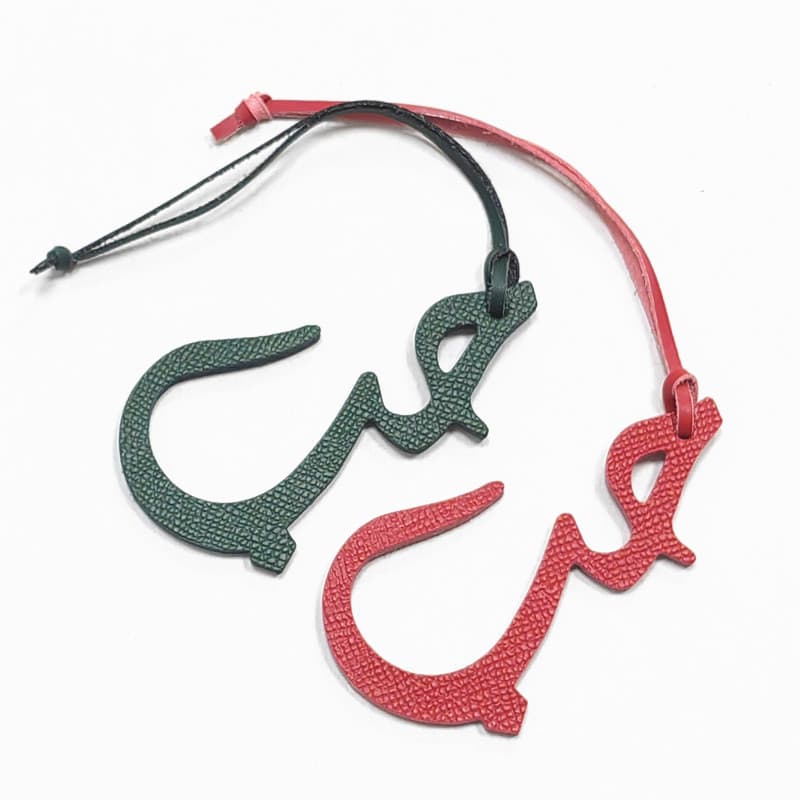 2024 New Arabic Letter Bag Charm Genuine Leather Women's Bag Accessory Car Decoration