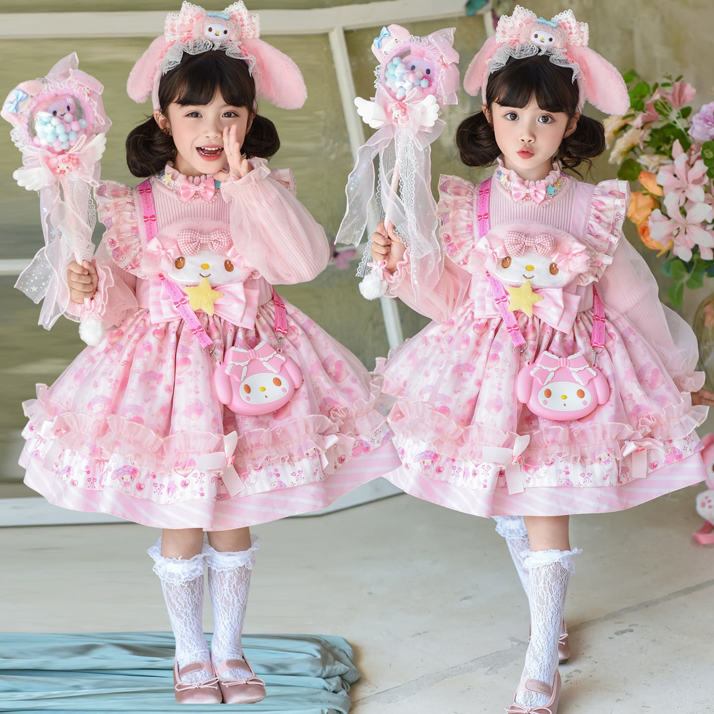 Girls' Dress 2025 Autumn/Winter Kids Lolita Princess Cake Dress Birthday Gown Tutu Dress