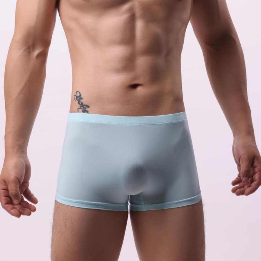 Men's Ultra-Thin Breathable Ice Silk Boxer Briefs, Low-Rise Sexy No-Pouch Design, Export Quality Men's Underwear