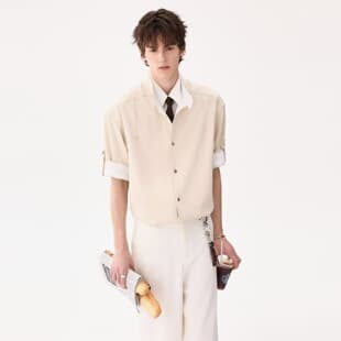 American Retro Short Sleeve Shirt Men 2026 Summer Old Money Style High-End Half Sleeve Shirt Jacket