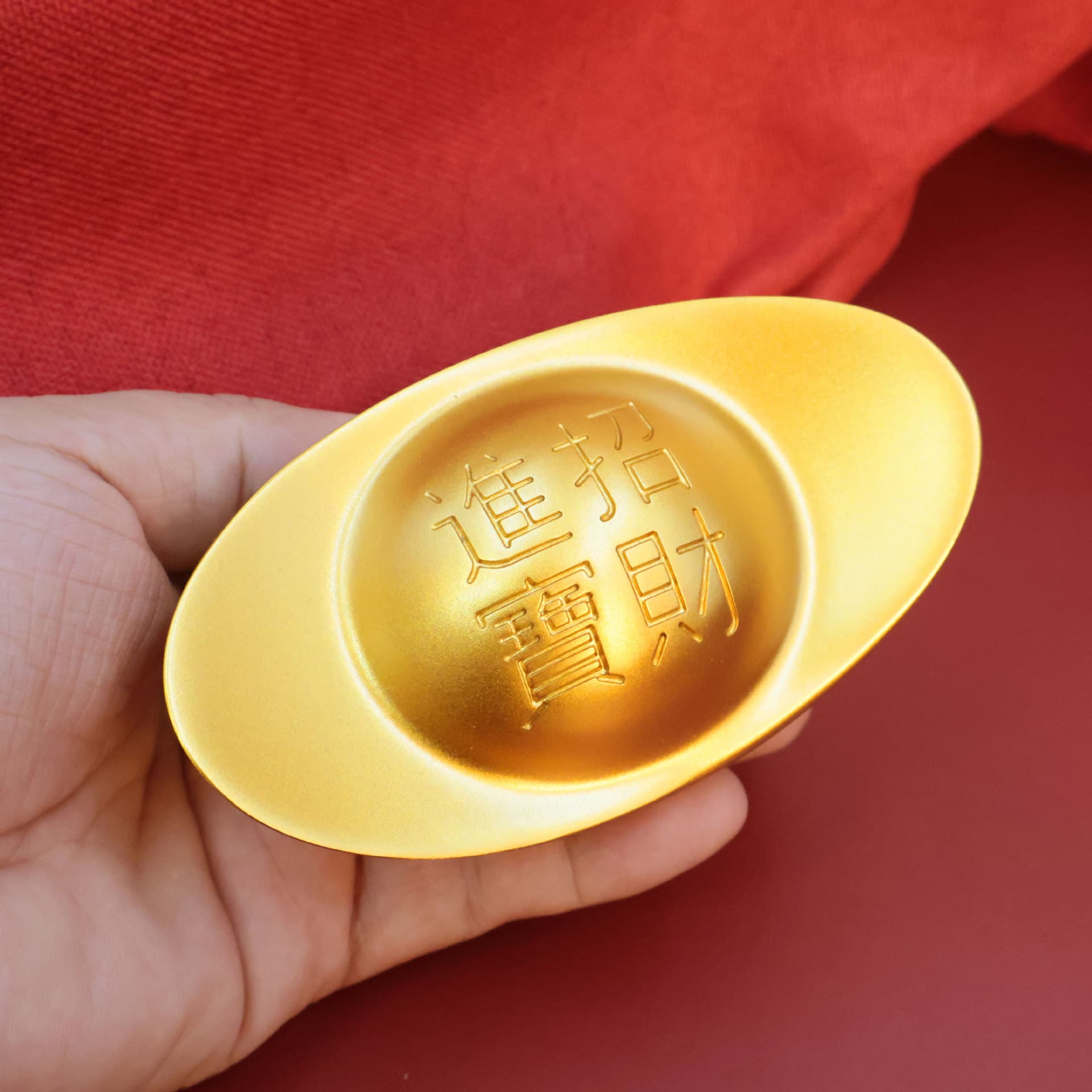 Brass solid sand gold copper ingot ornaments, God of Wealth living room wealth basin decorations, wealth and blessing attraction, opening and relocation gifts