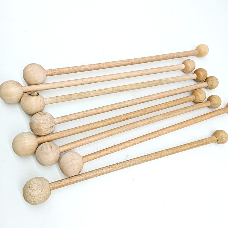 Handheld solid wood massage tapping hammer cute cartoon neck and shoulder meridian round stick back tapping stick back tapping tool