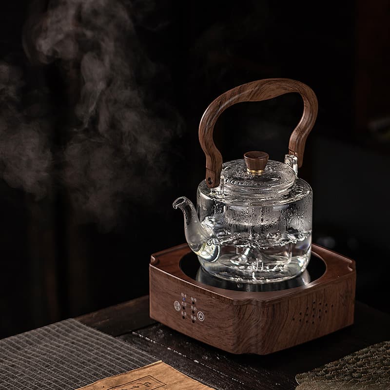 Heat-Resistant Glass Kettle, Electric Ceramic Stove Home Small Steaming and Steeping Tea Set