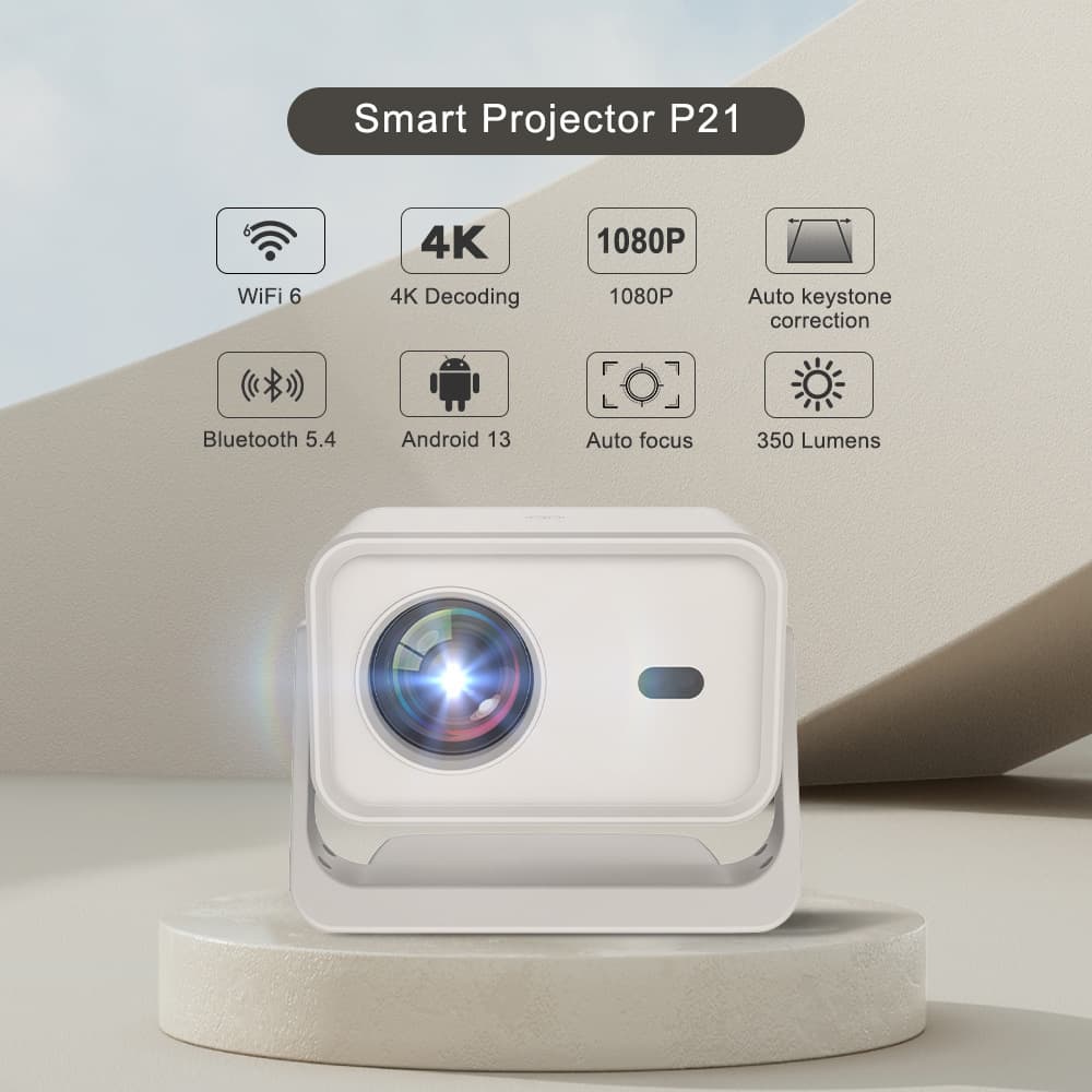 2025 Cross-Border P21 Projector, Home Use, Auto-Focus, Gimbal, High Definition 1080p, Home Theater, Office Projector