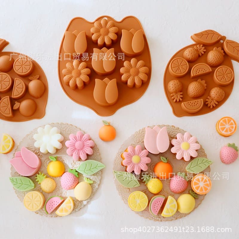 Cotta new product flower fruit food silicone mold fondant cake bread aromatherapy candle glue pinch mold